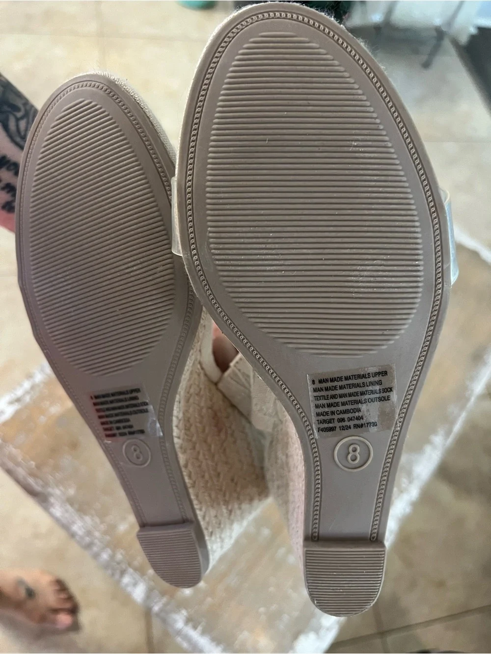 a new day Clear Strap Espadrille Wedge Sandals - Beige